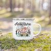 And So The Adventure Begind Printed Mug Campfire Party Beer Coffee Mugs Camping Enamel Cup Mountain Handle Cups Gifts for Camper