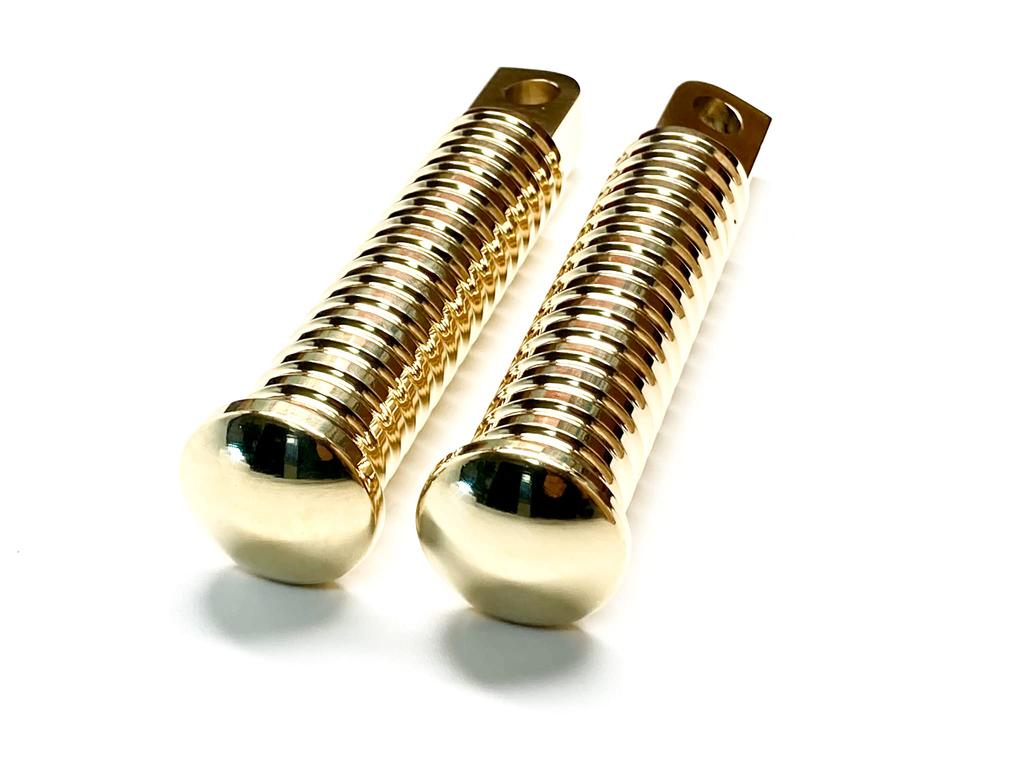 Harley Custom Parts Steps Left and Machined Davidson Footrest Dress Up Parts [Brass Right] Brass Brass/Harley