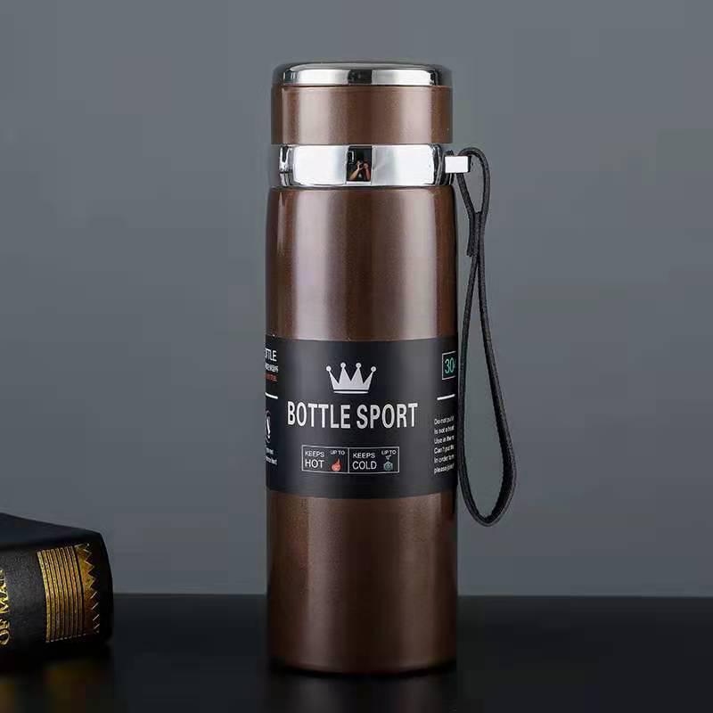 316 Stainless Steel Insulated Sports Water Bottle with Lanyard - Large Capacity