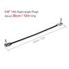 15cm/ 6in 30cm Guitar Effect Pedal Instrument Patch Cable 1/4" Silver Right-angle Plug Black PVC Jacket, 6-Pack