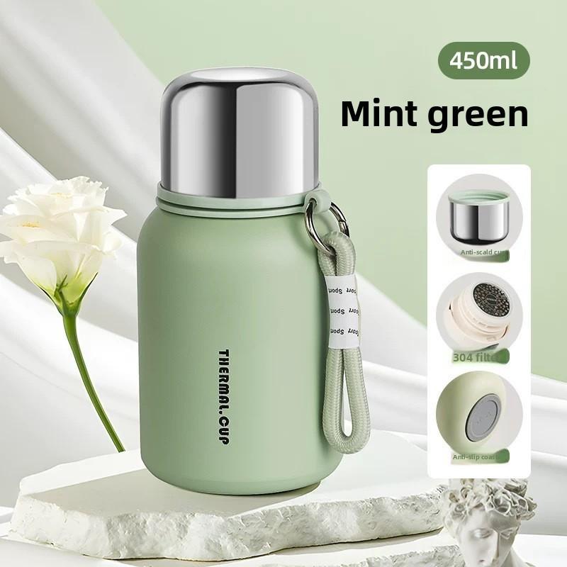 316 Stainless Steel Insulated Travel Mug With Carrying Rope For Office And Outdoor Use