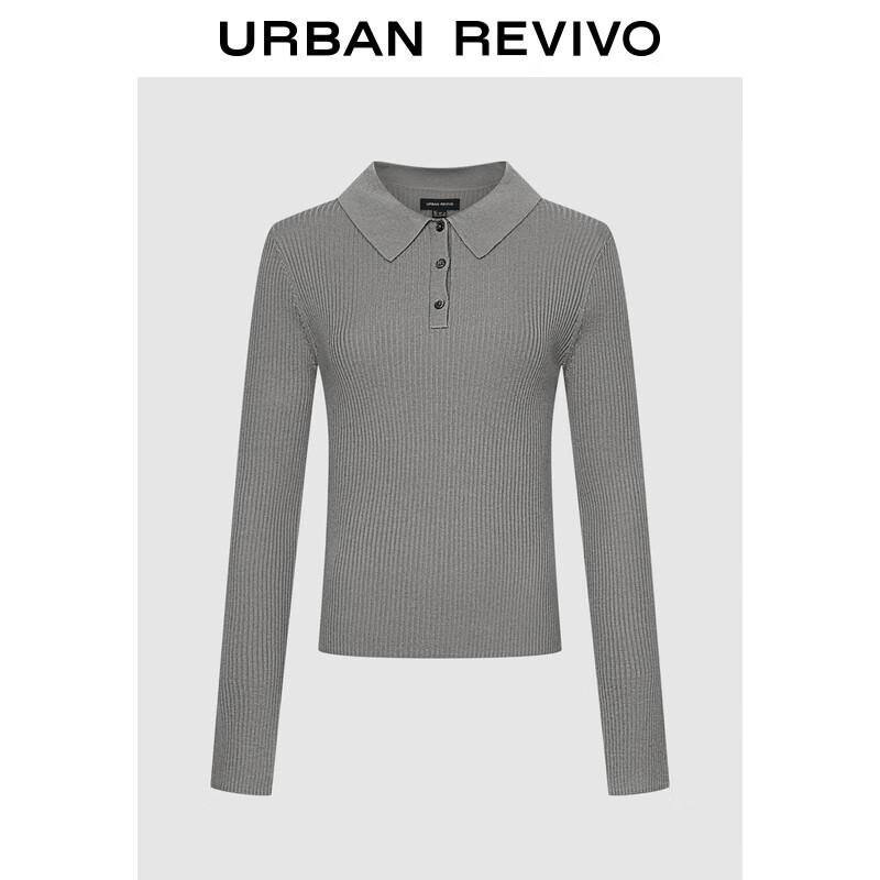UR Women s Polo Collar Long Sleeve Knit Sweater S