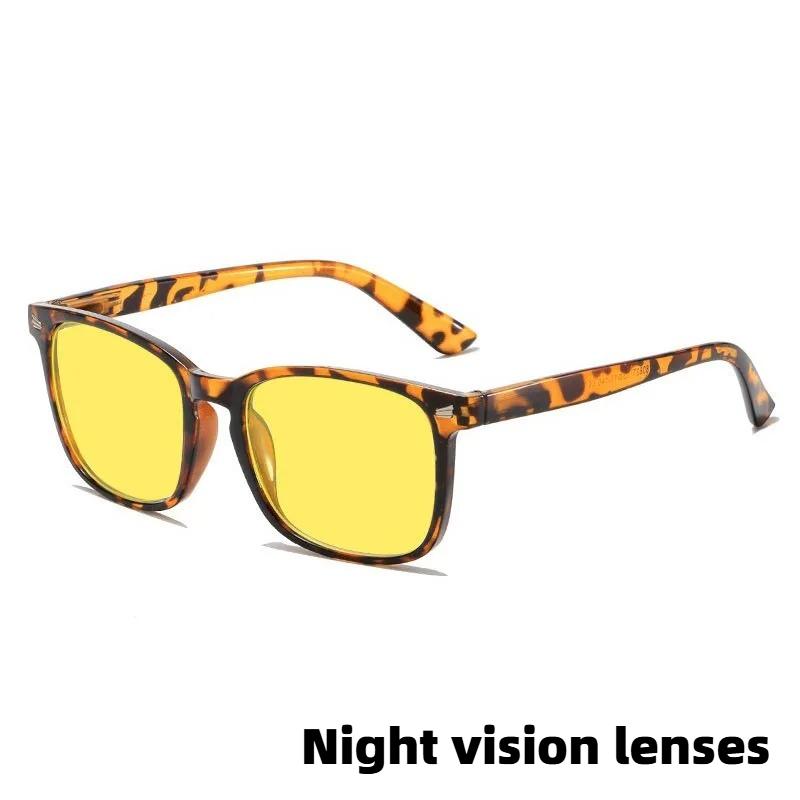 Fashion Square Frame Plain Glasses Orange & Red Lenses Anti Blue Light Glasses Gaming Protective Eyewear Night Driving Goggles
