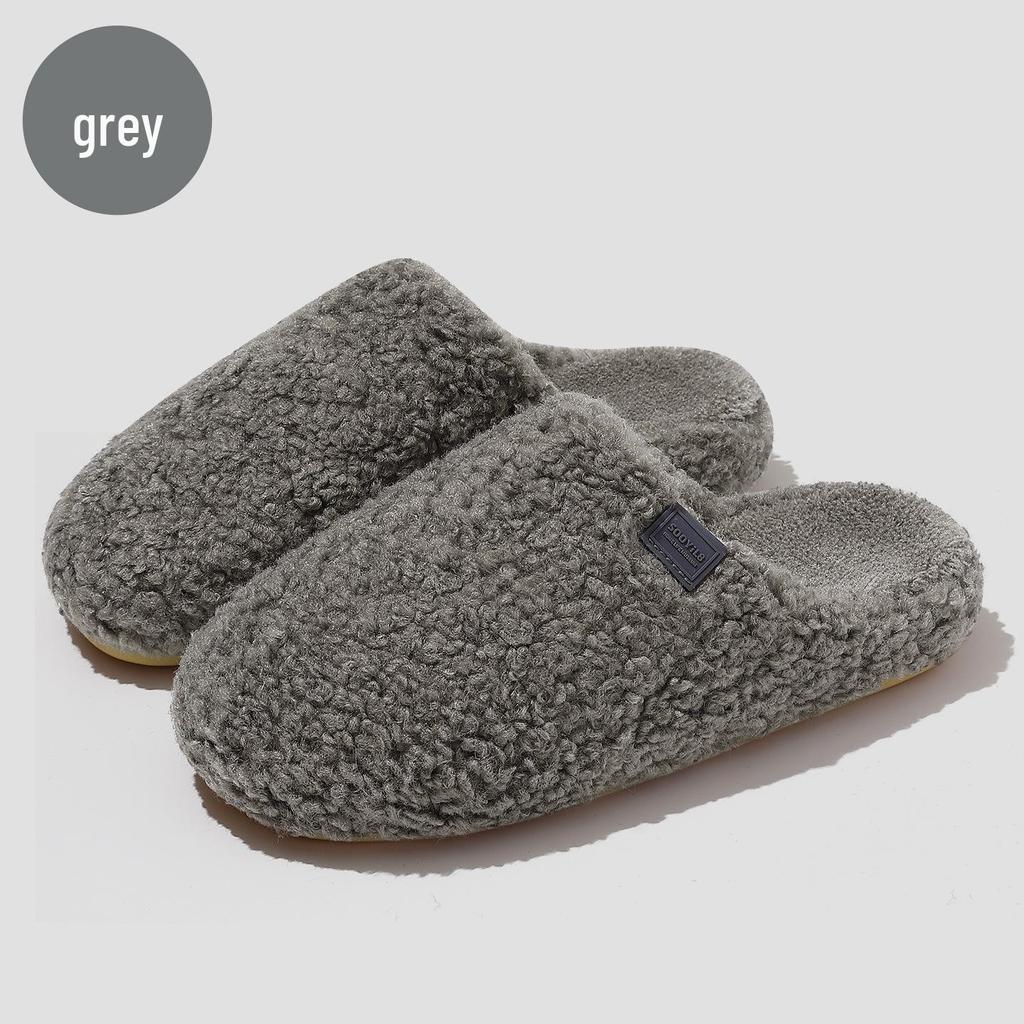 Women's & Men's Non-slip Breathable Cotton Fur Slippers for Winter & Autumn