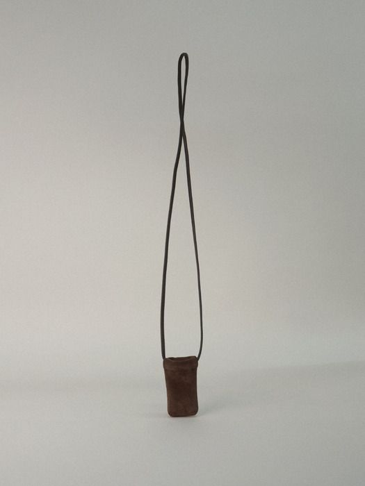 AUBOUR lip balm bag (suede brown) _ from Italy