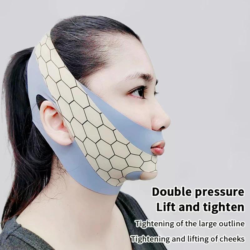 New Design Chin Up Mask V Line Double Layer Shaping Face Masks Slimming Strap Sculpting Sleep Mask Face Lifting Belt
