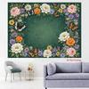 2D Vintage Flower Frame Backdrop Watercolor Blooms & Butterflies Photography Background Cloth