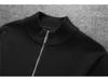 European Autumn/Winter Men's Slim Fit Embroidered Wool Half-Zip Sweater