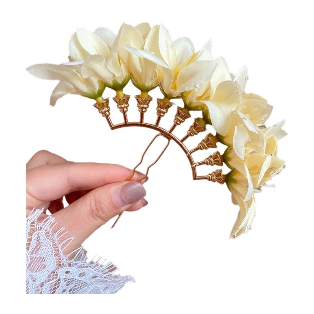Süße chinesische rote Blume Haarnadel Super Fee Hochzeit Traditionelles Haaraccessoire Vintage Braut-Haarschmuck für Bräute