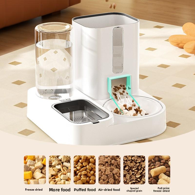 Cat Automatic Feeder, Cat Bowl and Dog Bowl Combined In One, Automatic Drinking Water, Pet Bowl and Food Bowl, Double Bowl, Pet Supplies