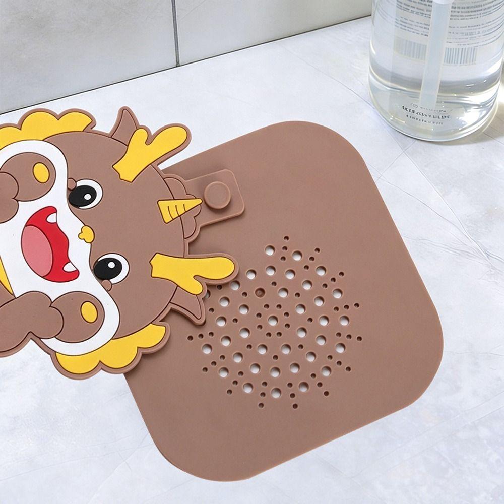 Anti Odor Floor Drain Pad Cartoon Shower Drain Cover for Bathroom Hair Collection