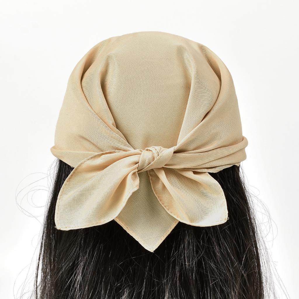Einfacher quadratischer Polyester-Schal für Damen, Schaloberteil, Kopftücher, Leichte Halstücher, Haarbandana, Halstuch, Muslimischer Hijab