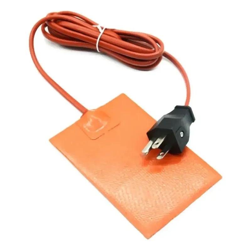 Car Engine Oil Pan Sump Tank Heater Plate Silicone Heating Pad US/EU Plug Rubber Heat Mat Heated Bed Plate Flexible Waterproof
