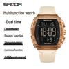 SANDA Men's Multifunctional Barrel-Shaped Sports Watch - Waterproof & Fashionable with Single Display Timing