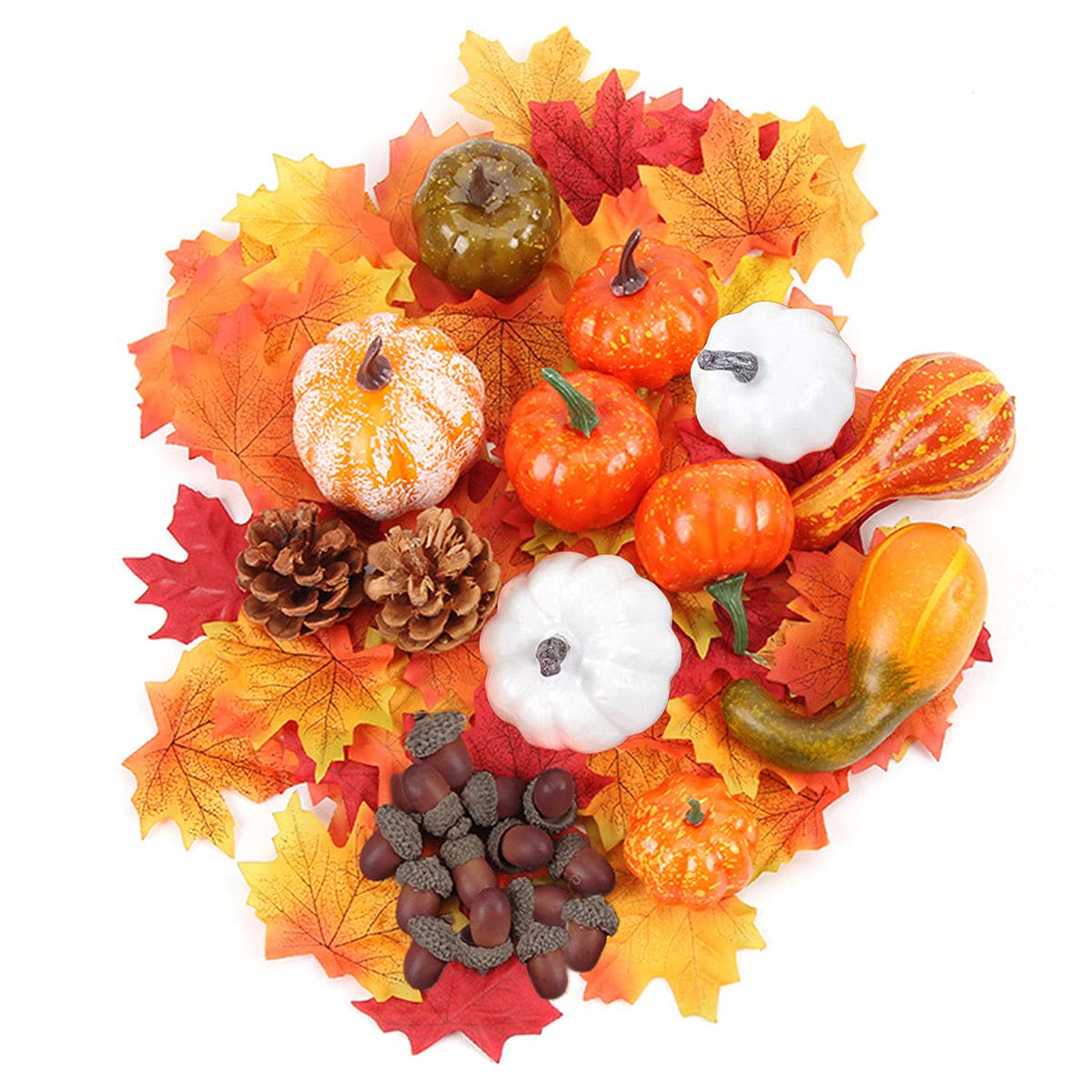 

[Large Set of 86] monoii Halloween Pumpkin Ornaments, Pumpkin Figurines, Decorations, Pumpkins, Autumn Leaves, Decorative Objects, e0075