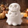 Unique Holiday Gifts 3D Printed Cute Ghost Skull Figurine, Stacked on Indoor Festive Ornaments Statue, Halloween Spooky Desktop Ornament, Fun