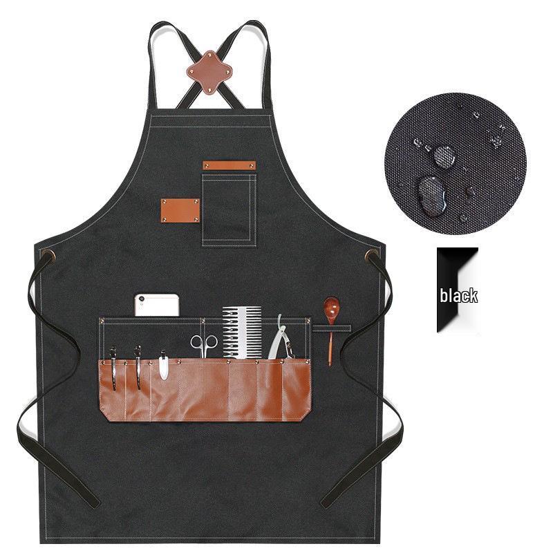 Custom Logo Canvas Apron for Art Students and Coffee Shop Staff
