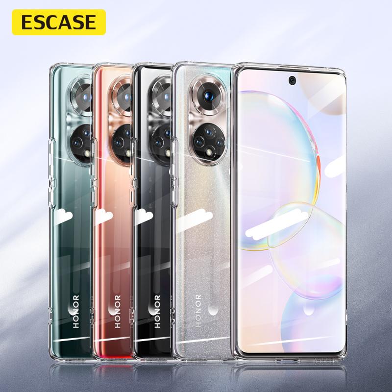 ESCASE Honor 50 Phone Case Protective Cover, Huawei Shockproof Full-Body Soft Ultra-Thin Silicone (With Lanyard Hole) Transparent