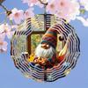 Metal Garden Wind Chime with Rotating Spiral Autumn Gnome Pumpkin Decor for Outdoor Patio Porch Yard No Electricity Needed