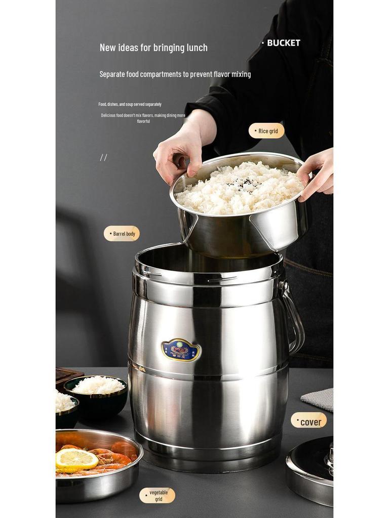 Portable Stainless Steel Insulated Lunch Box & Soup Container with Large Capacity