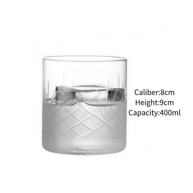 Classical Whiskey Glass Cups Japanese Style Cocktail Glasses Cups Ultra-thin Carved Glass Cup Simple Colin Cup Kitchen Accessory
