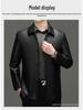 Men's Casual Sheepskin Leather Jacket: Turn-Down Collar, Ideal for Spring/Autumn, Perfect for Middle-Aged and Elderly.