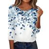 Camicie a 3/4 da Donna Camicia con Bottoni Top da Donna Mezza Abbottonatura Stampa Grafica Blusa