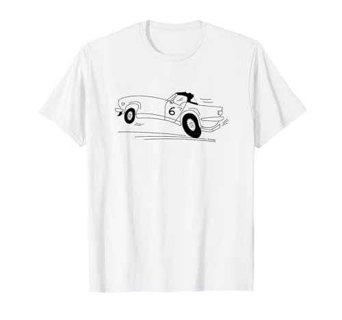 Cartoon Drawing Triumph TR6 British Car T-Shirt