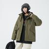 Men's Trendy Workwear Hooded Winter Down Jacket with Multi-Pockets