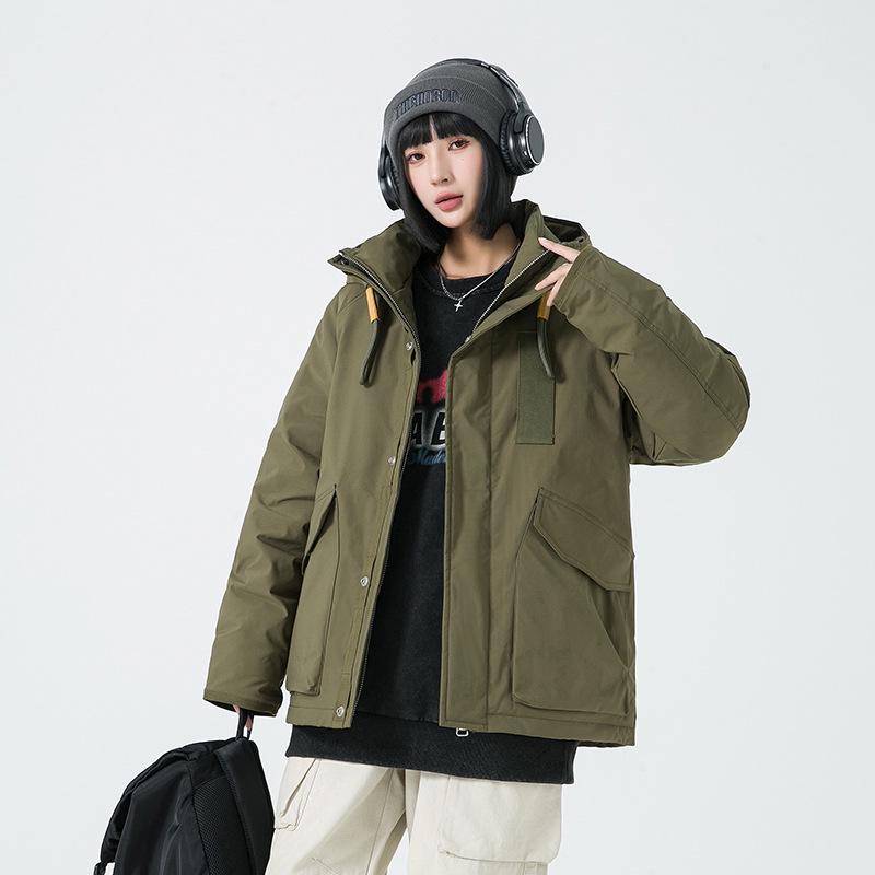 Men's Trendy Workwear Hooded Winter Down Jacket with Multi-Pockets