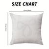 White Bow square Jacquard Pillow Cover for Sofa Office Waist Cushion Cover Home Decorative Pillowcase