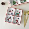 Nordic Creative Christmas Ceramic Divider Plate Embossed Christmas Snowman Ceramic Tableware Christmas Ornaments Kitchen Dish