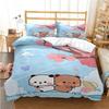 Cartoon Cute Bear Microfibre Bedding Sets,Children'sBirthday Gift with Zip Room Decor Teenagers adult 3-Piece  Duvet Cover