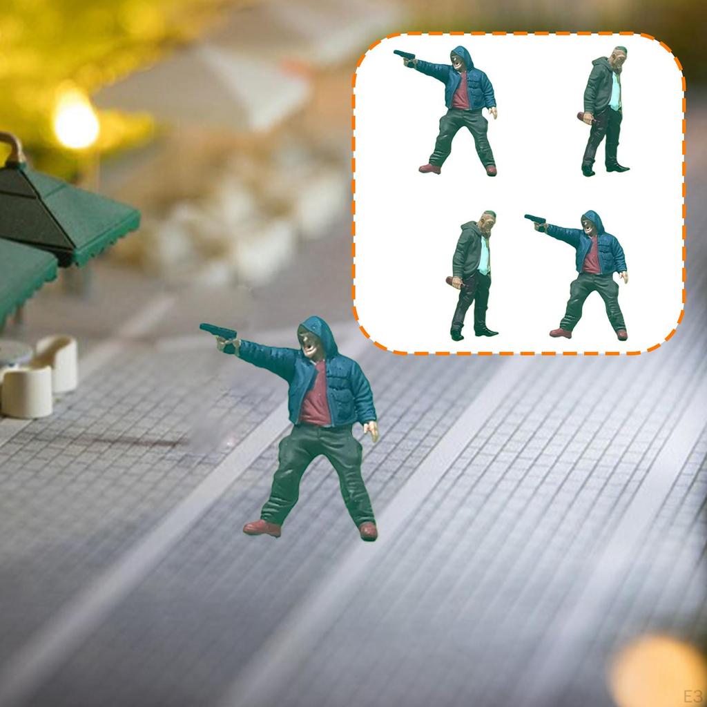 1/64 Miniatur Straße Mini Räuber Kleine Menschen Modell für Zuglayout Szene Schreibtisch