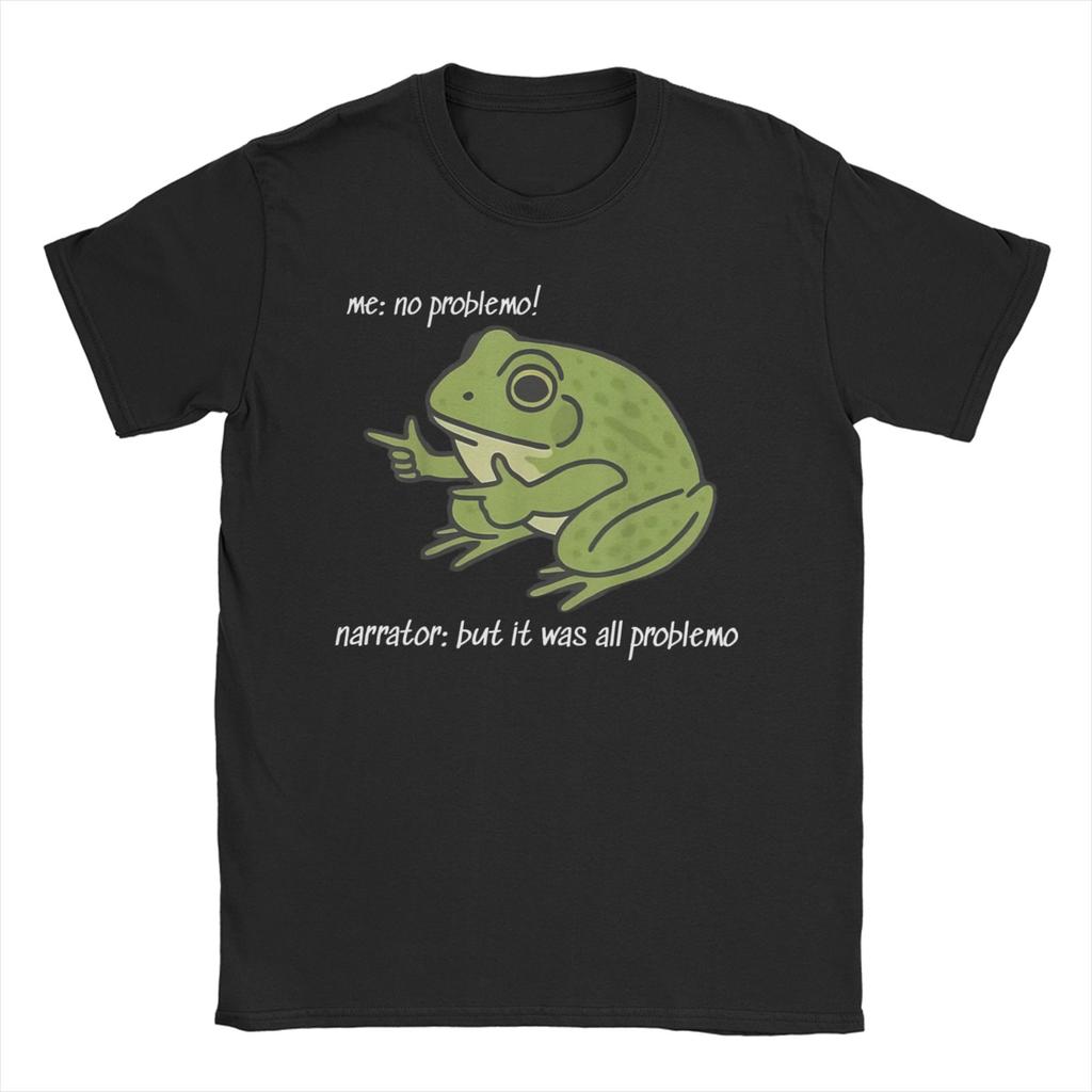 Moi Pas de Problème Narrateur Mais C'était Tout Problème Meme T-shirt pour Hommes Femmes Grenouille Coton T-shirts Col Rond T-shirt 4XL 5XL Hauts