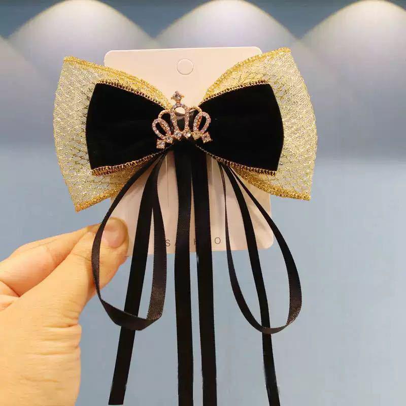 Girls' Bun Hairstyle Red Bow Hair Clip – Princess Headwear Accessory for Women & Children