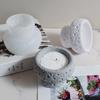 2026New Mini round Silicone Mold Rock Pattern Candle Cup Storage Box Handicrafts round Plaster Jar Home Decoration Craft Molds