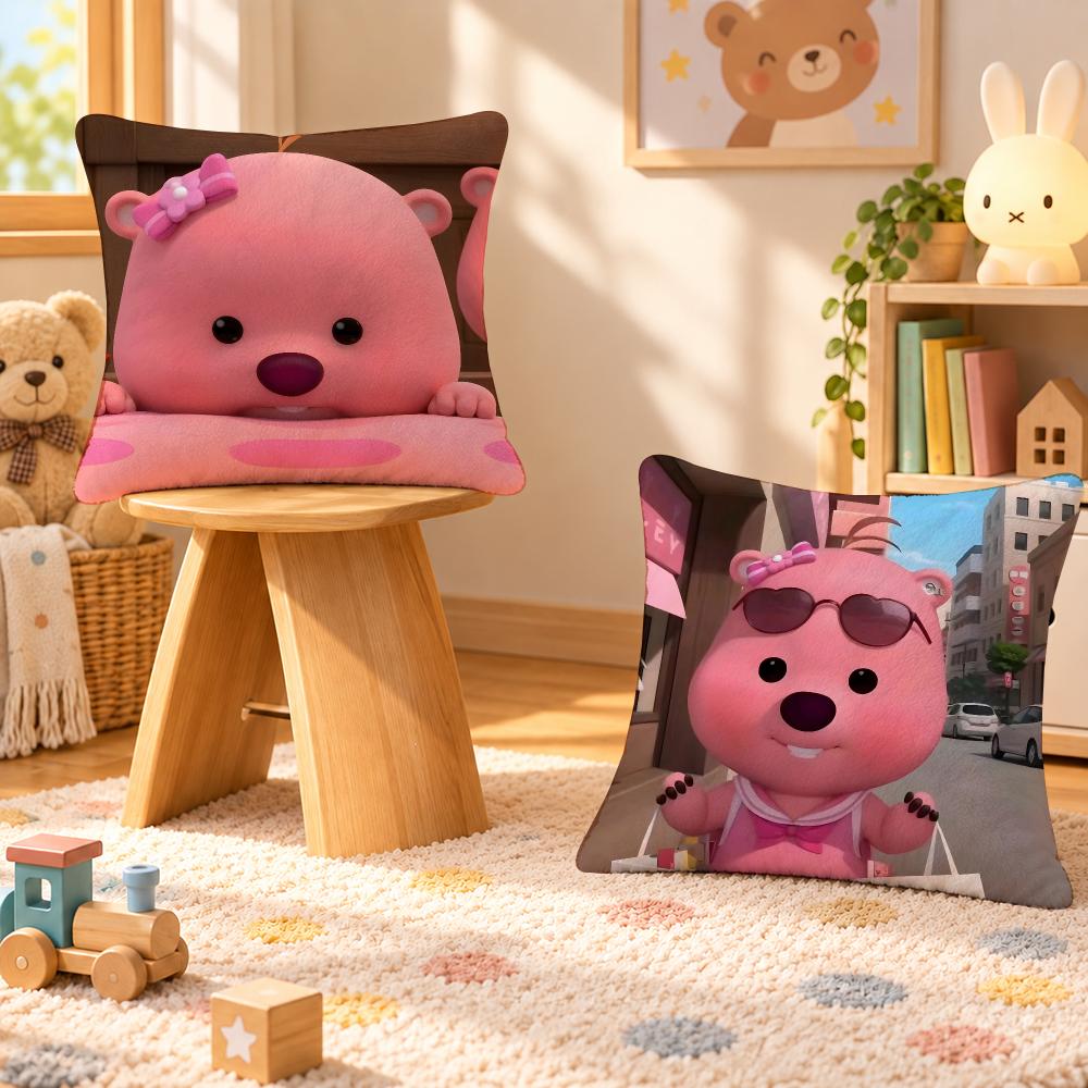 Character Loopy Kawaii Meme Cushion Cover Personalized Soft Plush Pillow Living Room Home Sofa Bedroom Office Car Cushion