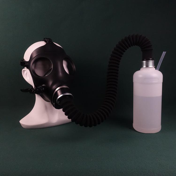 Latex Breathing Control Mask with Breathing Bottle - SM Dog Slave Training Tool & Cosplay Prop