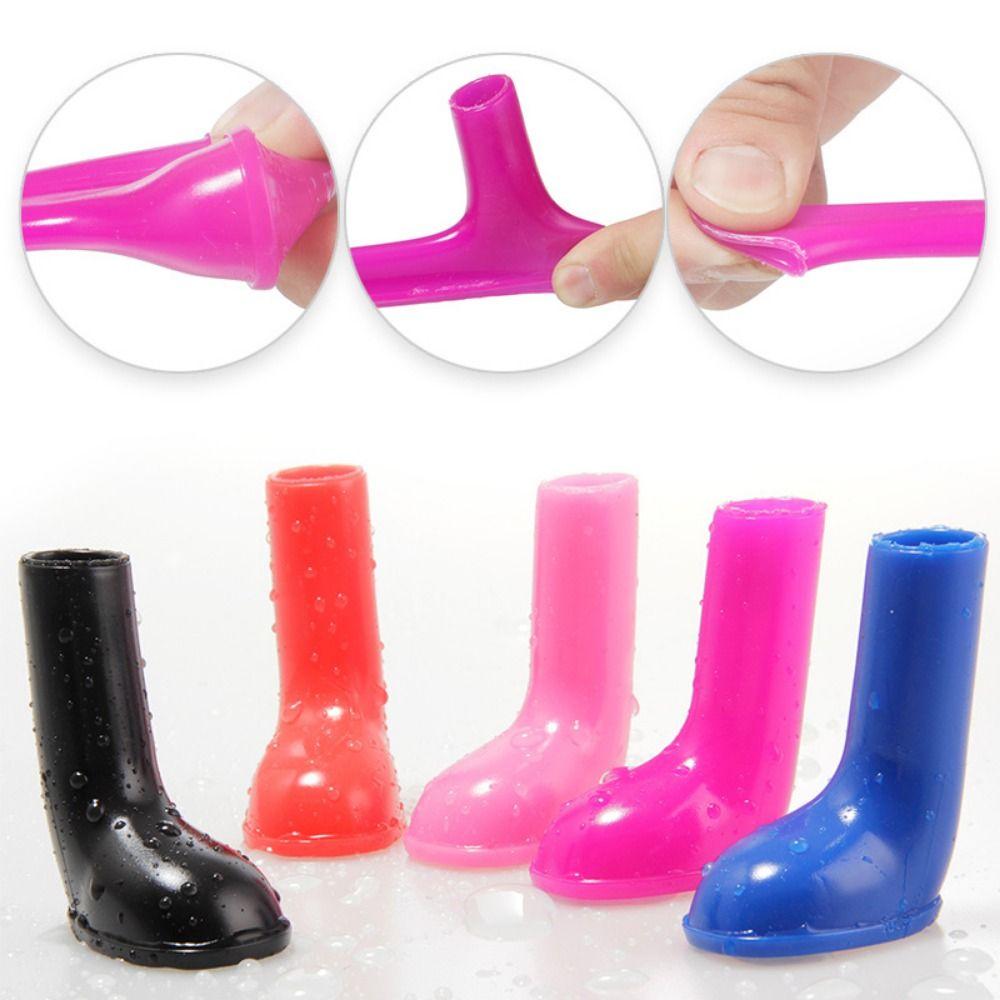 4Pcs Stretchy Pet Dog Shoes Non Slip Foot Cover Easy To Wear Dog Rain Boots Running
