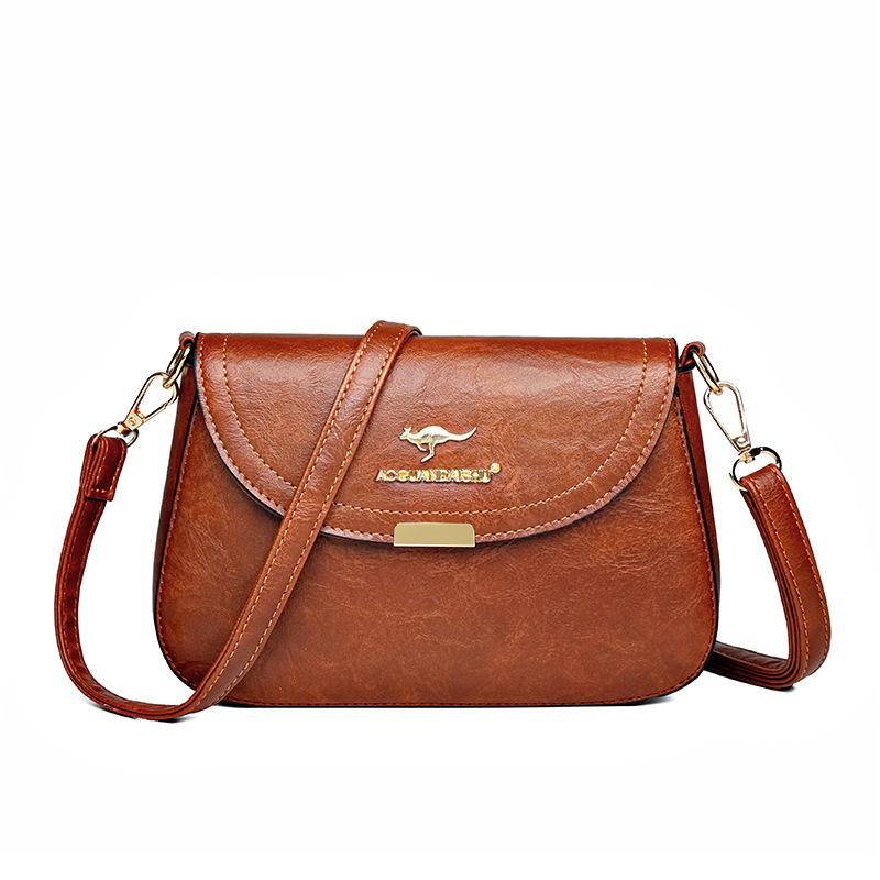 Textured mother bag women's new retro flip shoulder bag simple and fashionable shoulder oblique span small bag