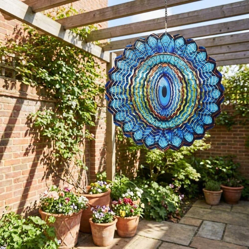 Hanging 3D Wind Spinner Metal Rotating Wind Chime Yard Art Hanging Wind Chime Garden