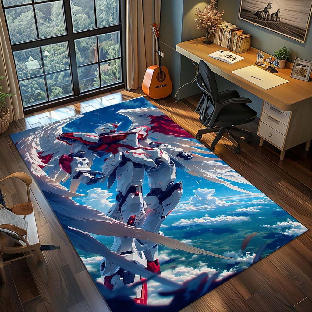 Gundam Anime Mecha Robot Rug Carpet Large Area Rug Non Slip Washable Floor Mat Gamer Room Bedroom Home Decor