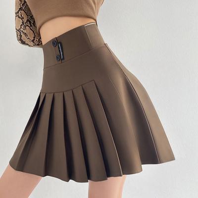 Plus Size High Waist A-line Pleated Skirt with A Designer Ruffle - Anti-Slip and Breathable