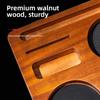 Coffee Tamper Station with Walnut Wood Base and Portafilter Holder Offering Stability and Organization for 51mm and 58mm Handles