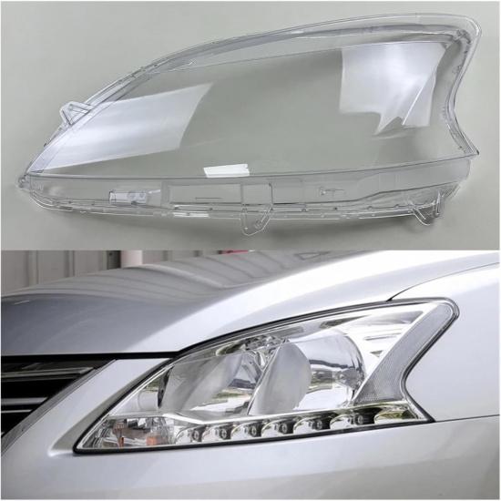 Compatible for Nissan Sylphy 2012 2013 2014 2015 Transparent Headlight Cover Lampshade Shell Headlamp Housing Durable Lens(Right)