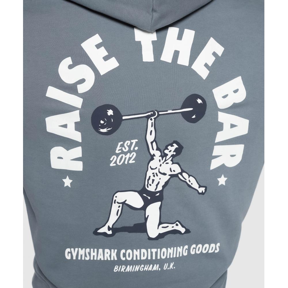 Gymshark Mikina s kapucí Raise The Bar Iron Blue A4a7c Uctm