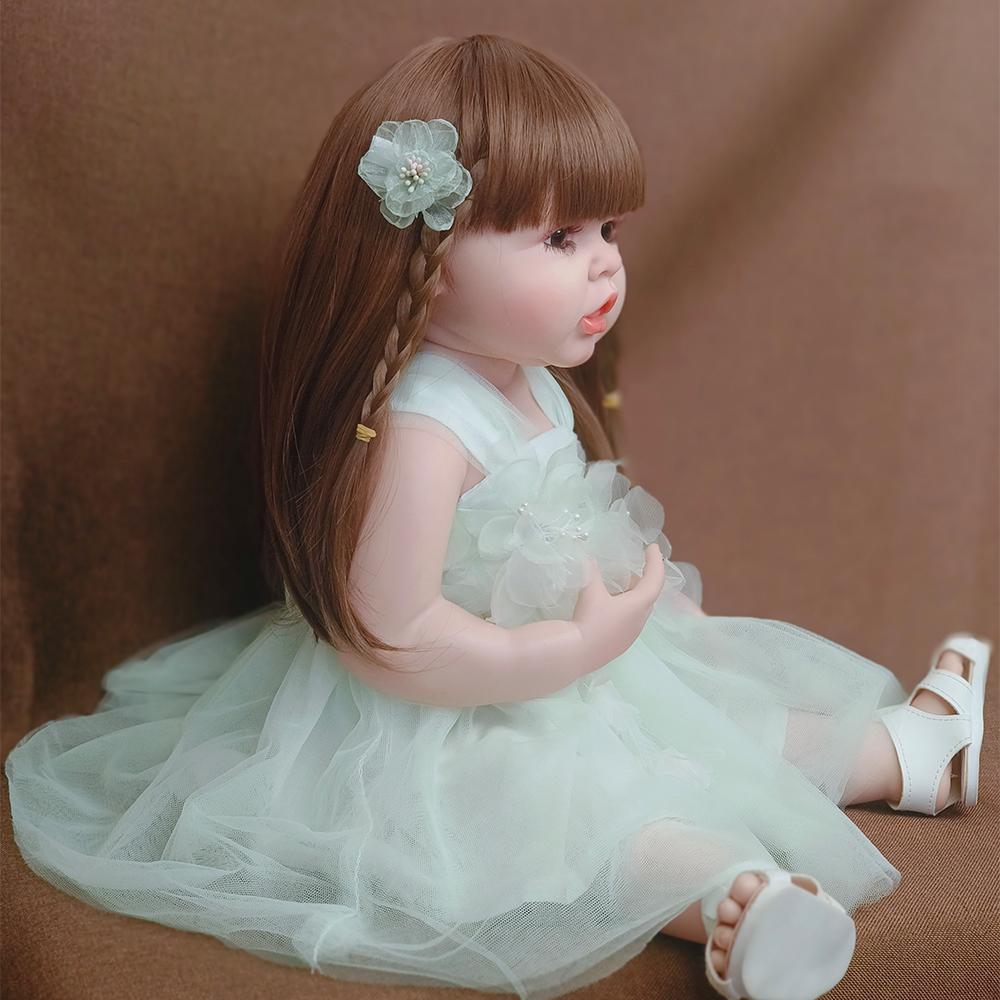 22 Inch Lifelike Newborn Baby Doll Can Take Shower Handmade Bebe Reborn Doll For Children Toy
