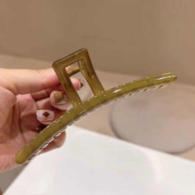 Simple and transparent large grab clip Korean acrylic disc hairpin children large size elegant temperament back head hair access