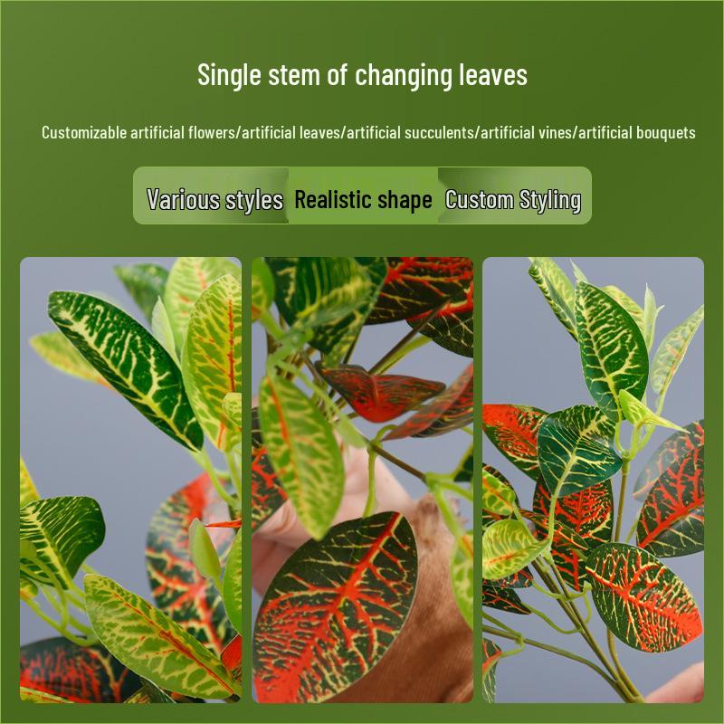 Color-Changing Green Radish Leaves for Home & Garden Decoration – Artificial Long-Lasting Wall Plants for Photography